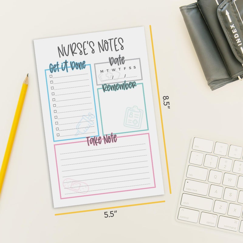 Tiny Expressions Nurse Notepads - 50 Tear-Away To-Do List Sheets on Durable Paper, Made in the USA - Nursing Planner & Desk Accessories - Appreciation Gifts for Nurses - Image 4